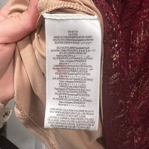 NWT BCBGMaxAzria Dress Size Small Asymmetrical Length in Deep Cranberry Red - Picture 5 of 6